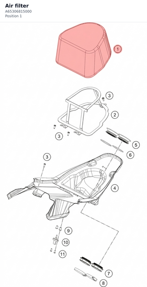 Diagram preview: Air filter (A65306815000)