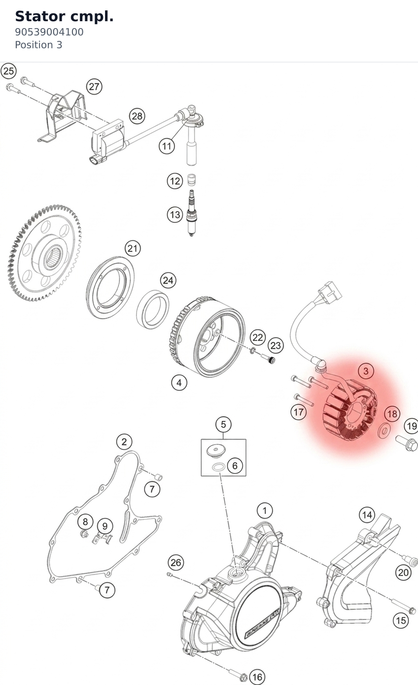 Diagram preview: Stator cmpl. (90539004100)