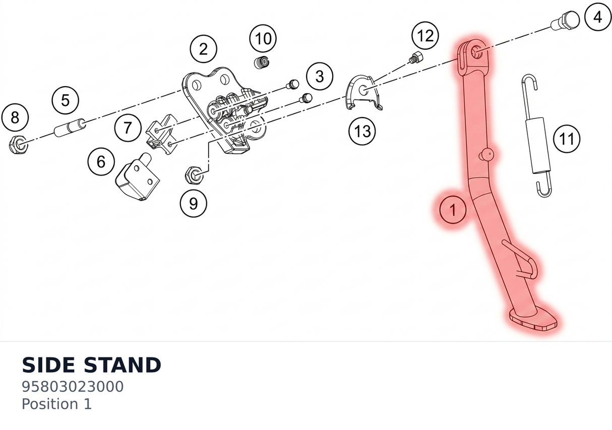 Diagram preview: SIDE STAND (95803023000)