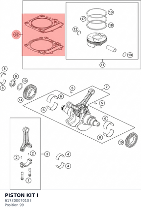 Diagram preview: PISTON KIT I (61730007010 I)