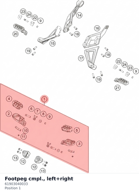 Diagram preview: Footpeg cmpl., left+right (61903040033)