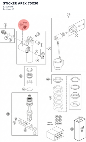 Diagram preview: STICKER APEX 75X30 (52000276)