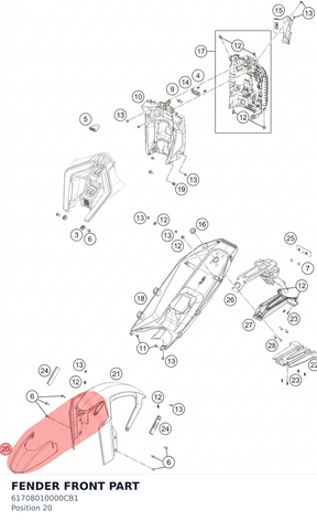 Diagram preview: FENDER FRONT PART (61708010000CB1)