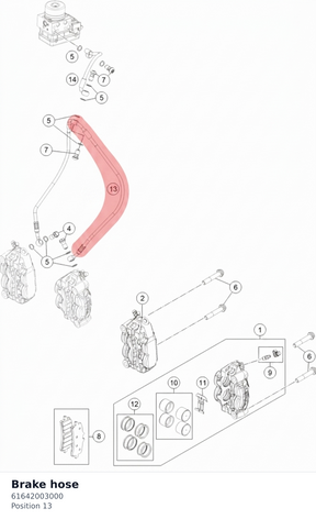Diagram preview: Brake hose (61642003000)