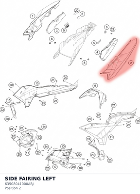 Diagram preview: SIDE FAIRING LEFT (63508041000ABJ)