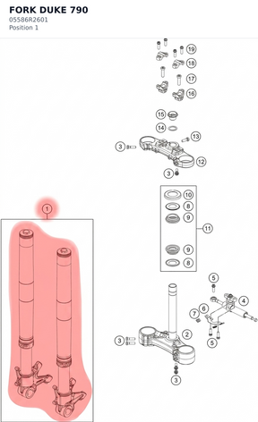Diagram preview: FORK DUKE 790 (05586R2601)