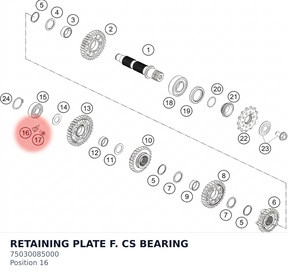 Diagram preview: RETAINING PLATE F. CS BEARING (75030085000)