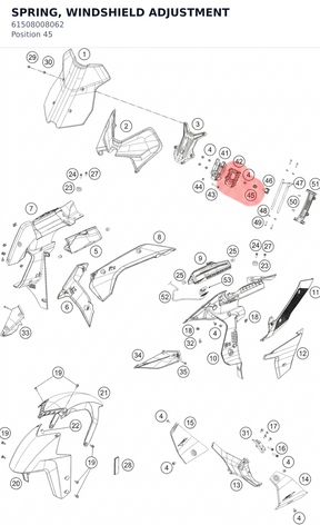 Diagram preview: SPRING, WINDSHIELD ADJUSTMENT (61508008062)
