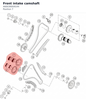 Diagram preview: Front intake camshaft (A60036009144)
