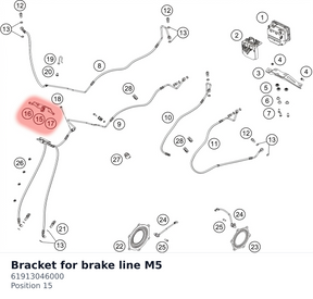 Diagram preview: Bracket for brake line M5 (61913046000)