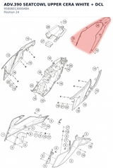 Diagram preview: ADV.390 SEATCOWL UPPER CERA WHITE + DCL (95808013000ABA)