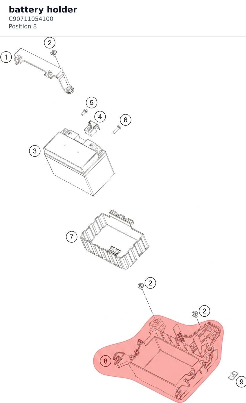 Diagram preview: battery holder (C90711054100)