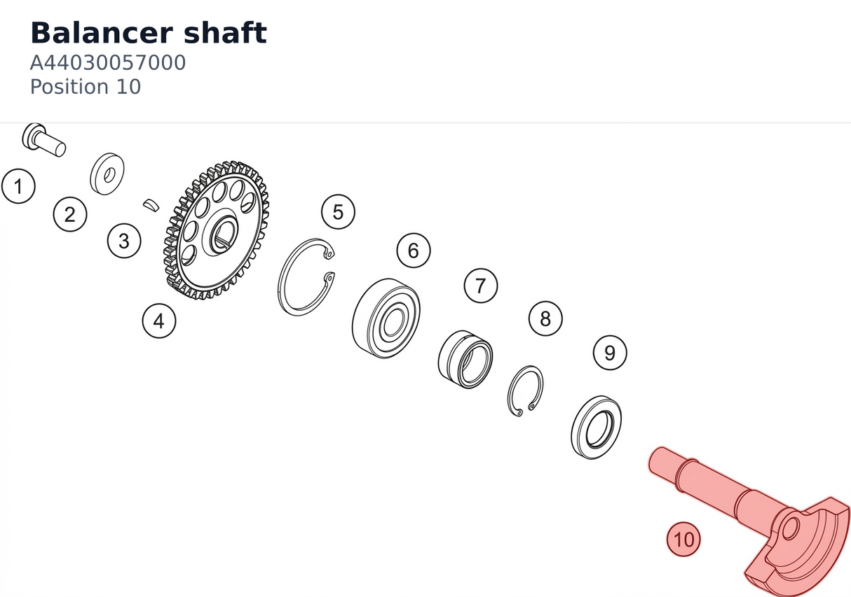Diagram preview: Balancer shaft (A44030057000)