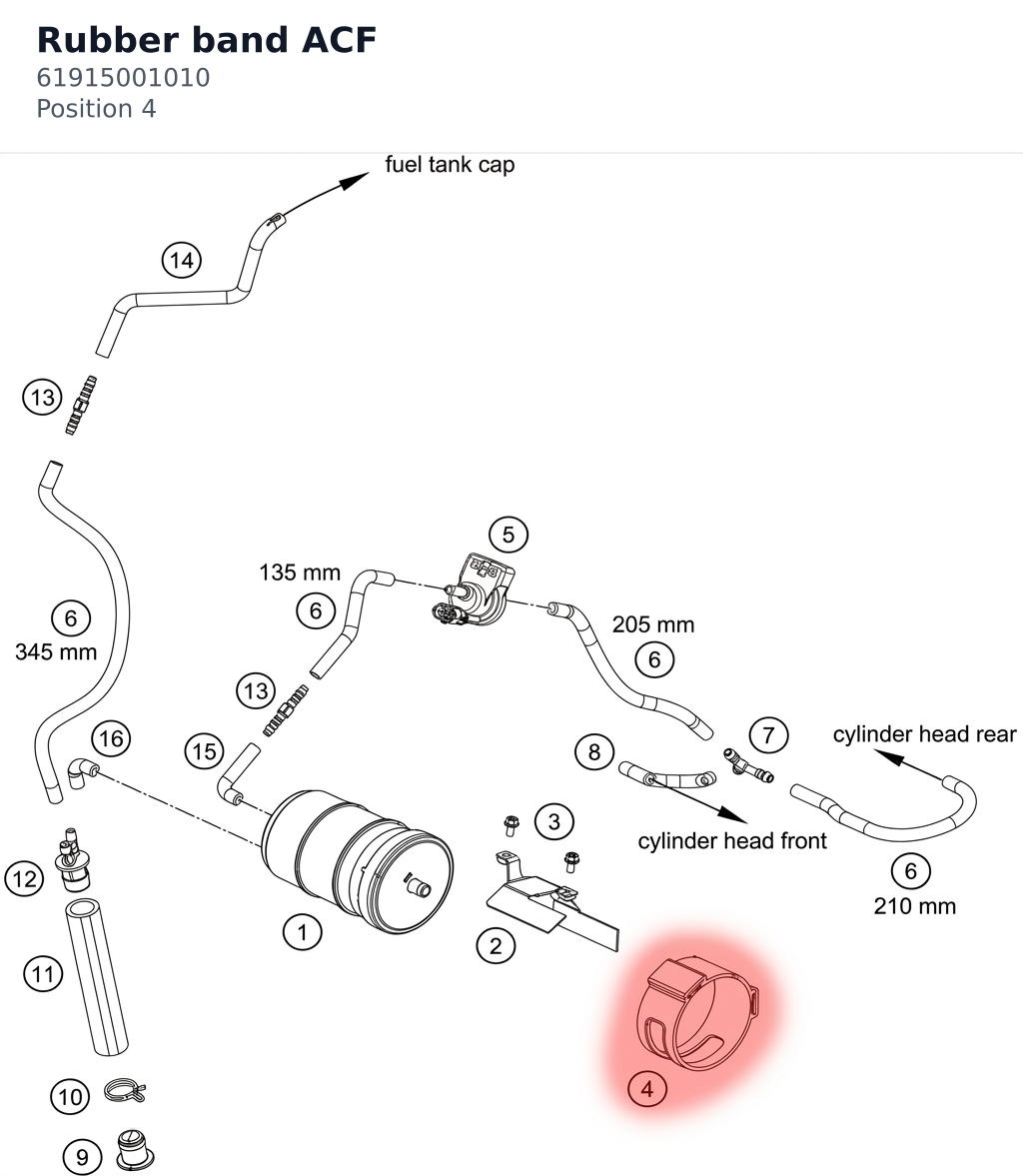 Diagram preview: Rubber band ACF (61915001010)
