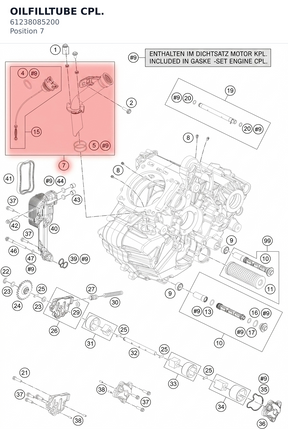 Diagram preview: OILFILLTUBE CPL. (61238085200)