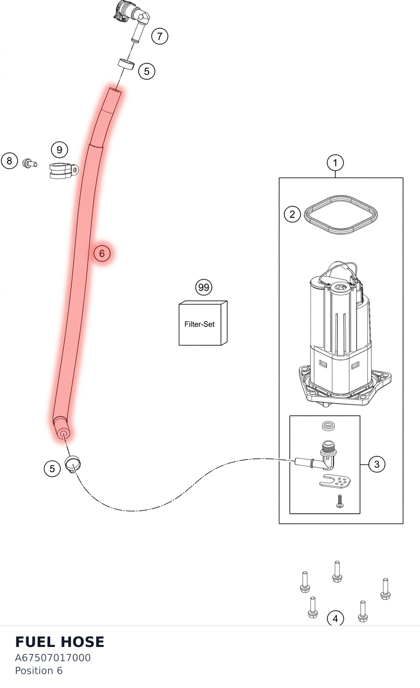 Diagram preview: FUEL HOSE (A67507017000)