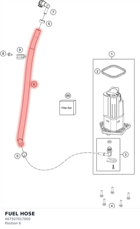 Diagram preview: FUEL HOSE (A67507017000)