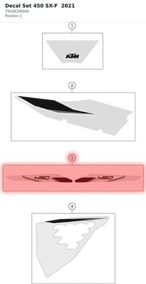 Diagram preview: Decal Set 450 SX-F  2021 (79108198006)