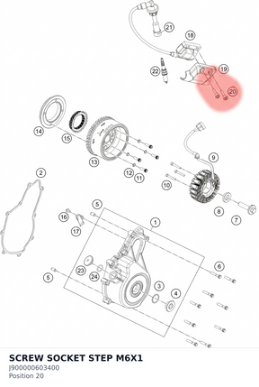 Diagram preview: SCREW SOCKET STEP M6X1 (J900000603400)