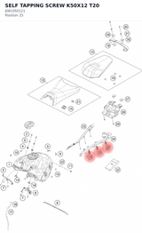Diagram preview: SELF TAPPING SCREW K50X12 T20 (J081050121)