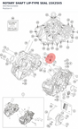 Diagram preview: ROTARY SHAFT LIP-TYPE SEAL 15X25X5 (0037601525000)