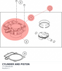 Diagram preview: CYLINDER AND PISTON (77730038100)