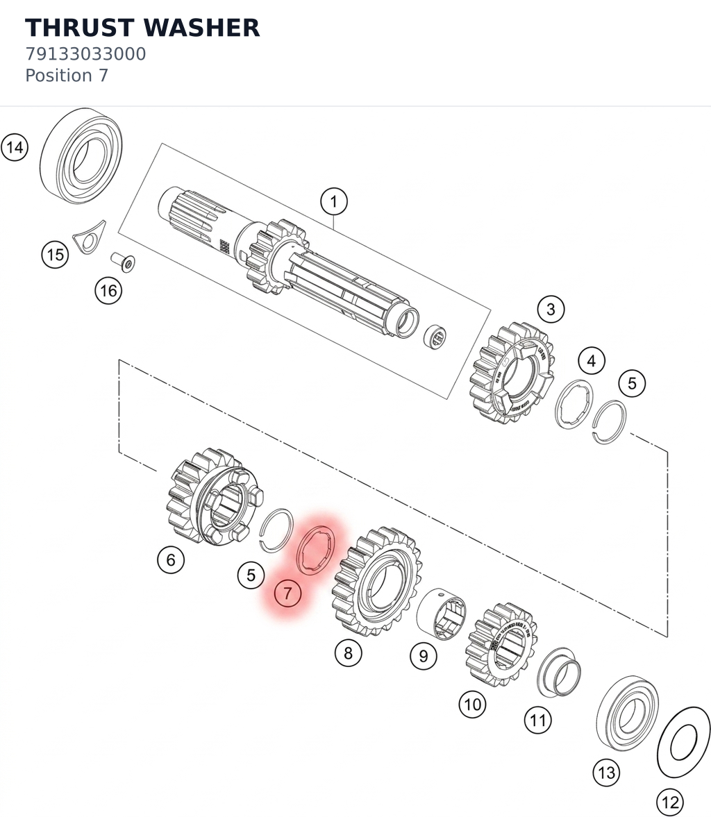 Diagram preview: THRUST WASHER (79133033000)