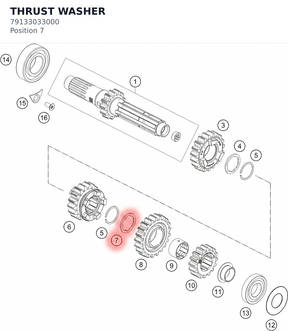 Diagram preview: THRUST WASHER (79133033000)
