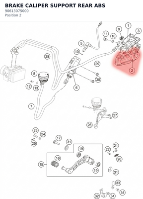 Diagram preview: BRAKE CALIPER SUPPORT REAR ABS (90613075000)