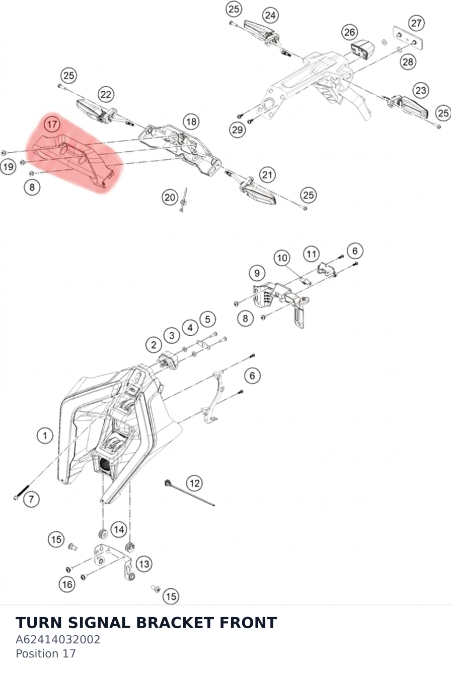 Diagram preview: TURN SIGNAL BRACKET FRONT (A62414032002)