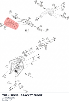 Diagram preview: TURN SIGNAL BRACKET FRONT (A62414032002)