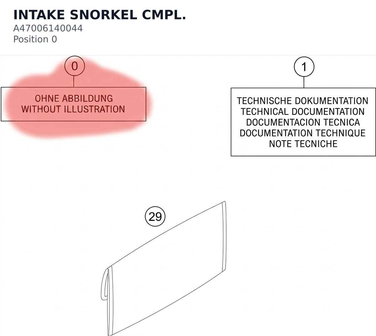 Diagram preview: INTAKE SNORKEL CMPL. (A47006140044)