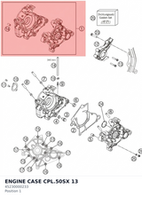 Diagram preview: ENGINE CASE CPL.50SX        13 (45230000233)