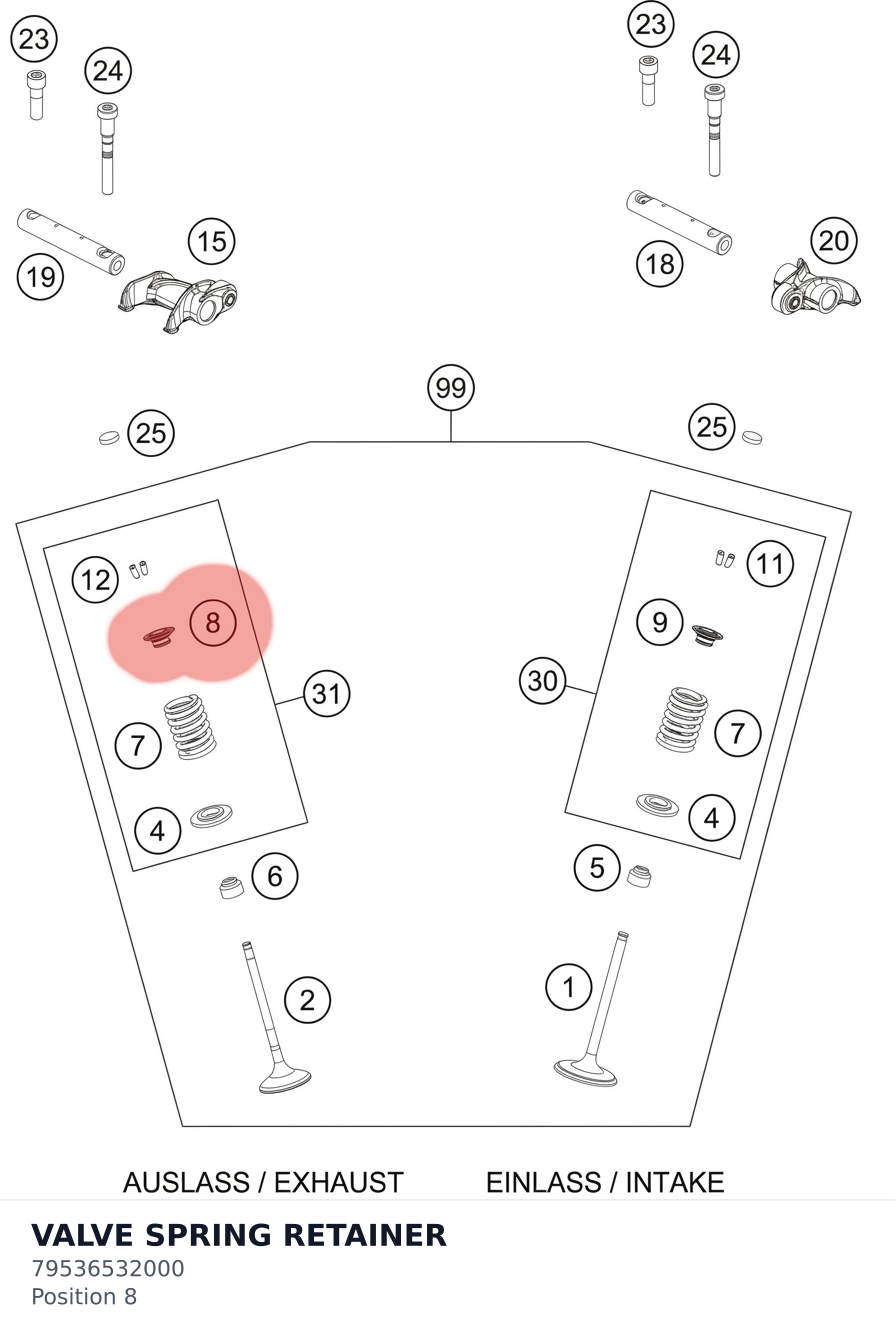 Diagram preview: VALVE SPRING RETAINER (79536532000)