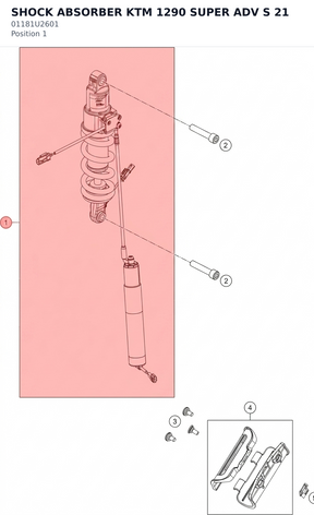 Diagram preview: SHOCK ABSORBER KTM 1290 SUPER ADV S 21 (01181U2601)
