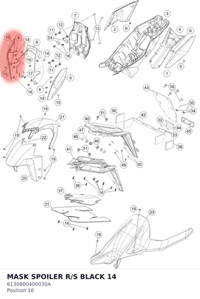 Diagram preview: MASK SPOILER R/S BLACK 14 (6130800400030A)