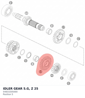 Diagram preview: IDLER GEAR 5.G, Z  25 (54833205000)
