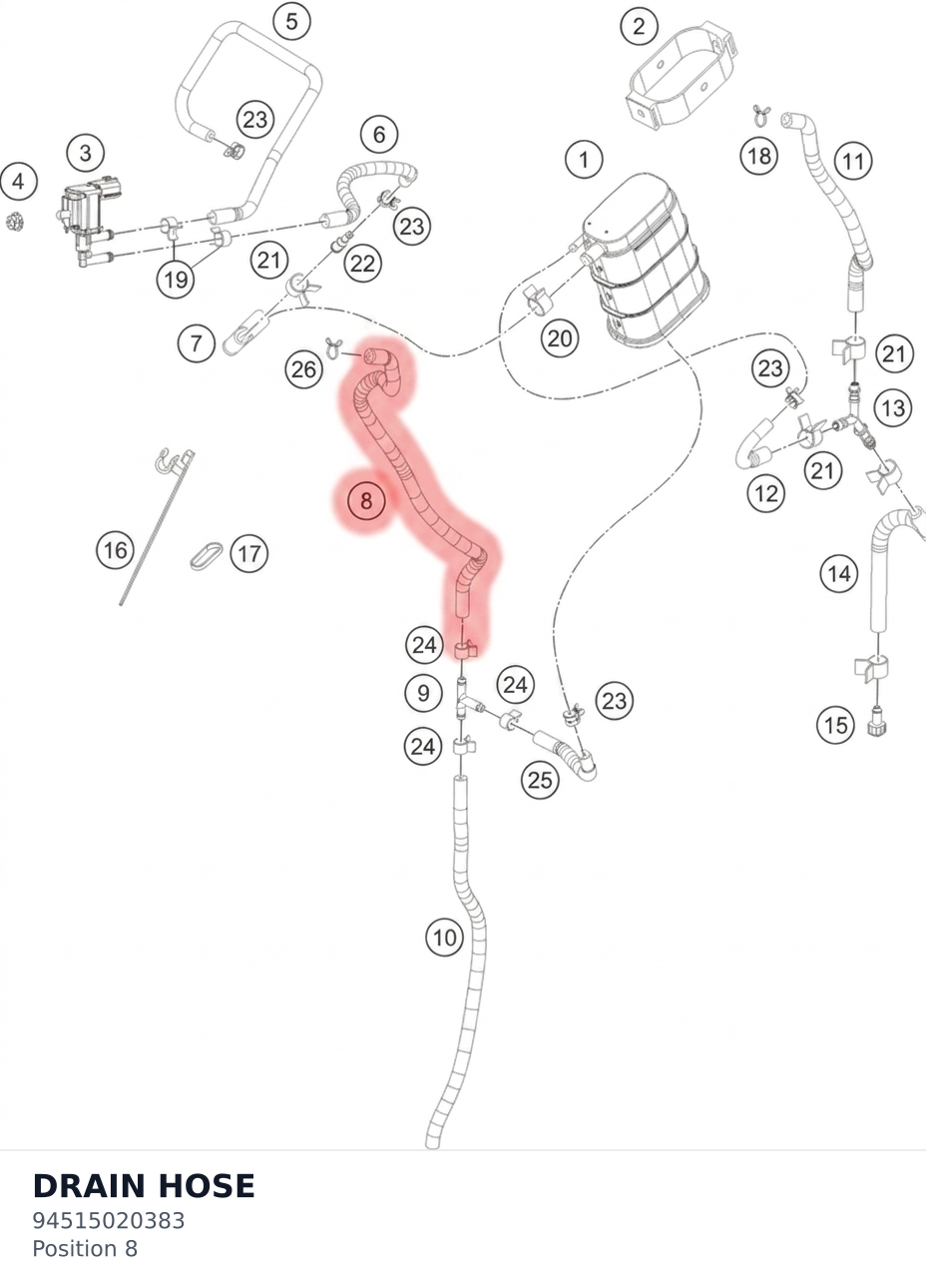 Diagram preview: DRAIN HOSE (94515020383)