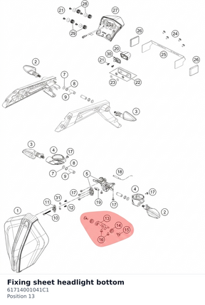 Diagram preview: Fixing sheet headlight bottom (61714001041C1)