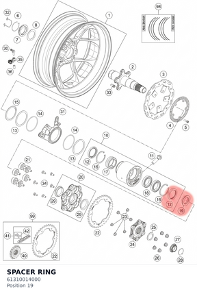 Diagram preview: SPACER RING (61310014000)