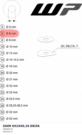 Diagram preview: SHIM 6X24X0,10 DELTA (48600116)