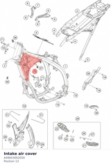 Diagram preview: Intake air cover (A49003002050)