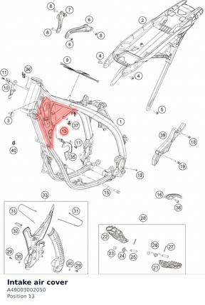 Diagram preview: Intake air cover (A49003002050)