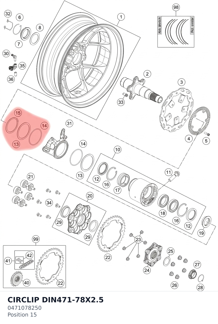 Diagram preview: CIRCLIP DIN471-78X2.5 (0471078250)