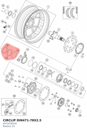 Diagram preview: CIRCLIP DIN471-78X2.5 (0471078250)