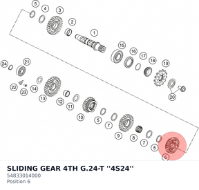 Diagram preview: SLIDING GEAR 4TH G.24-T ''4S24'' (54833014000)
