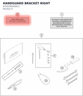 Diagram preview: HANDGUARD BRACKET RIGHT (61502083000C1)