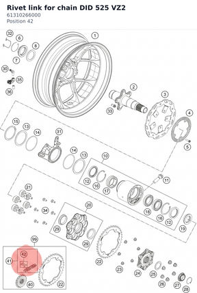 Diagram preview: Rivet link for chain DID 525 VZ2 (61310266000)