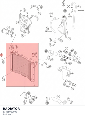 Diagram preview: RADIATOR (61435010000)