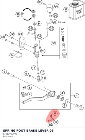 Diagram preview: SPRING FOOT BRAKE LEVER     05 (61013052000)